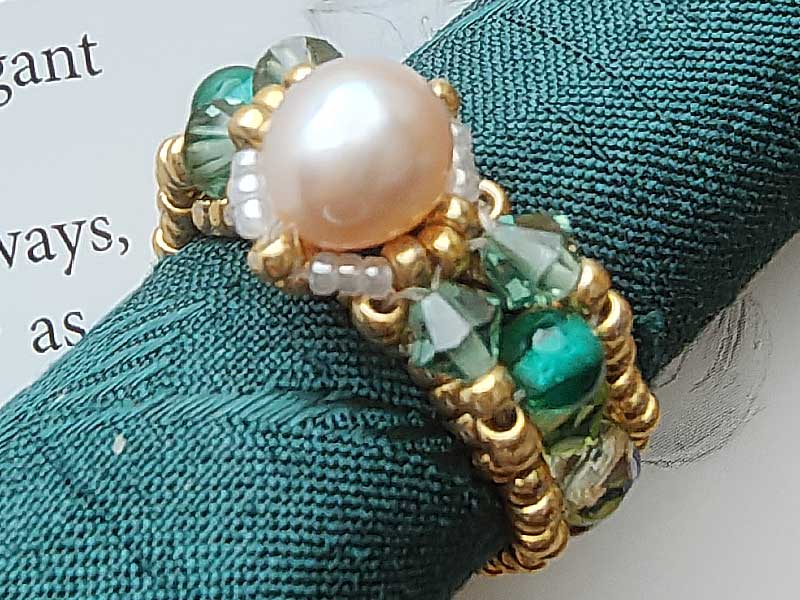 URP001C　ビーズリング　淡水パール