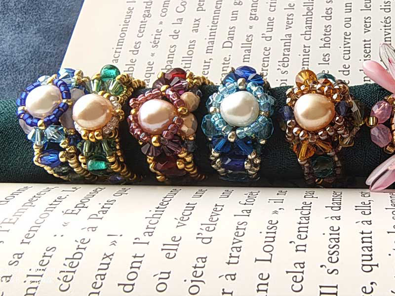 URP001C　ビーズリング　淡水パール