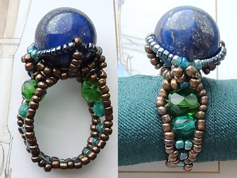 URR004R　ビーズリング　ラピスラズリ